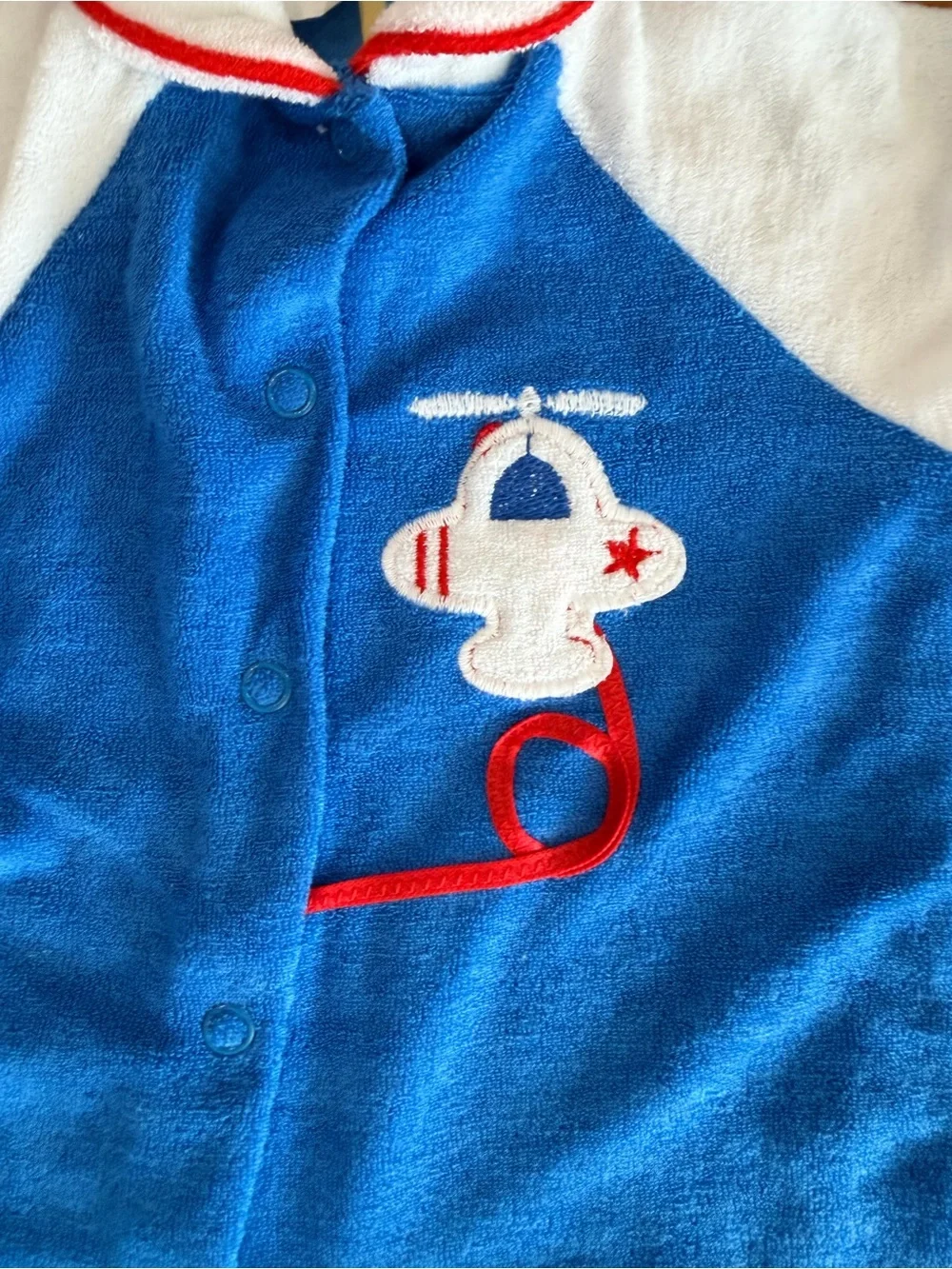 Vintage 1980’s Carters Baby Romper Footed Airplane Made in USA NOS NWT